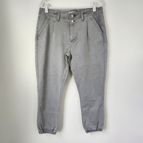 Paige Pleated Mayslie Double Button Jeans - Vintage Grey Haze Size 32 - Picture 3 of 11