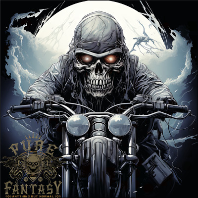 T-Shirt A Maniche Lunghe Con Teschio Biker Moto Grim Reaper - Foto 14