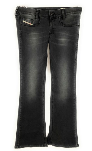 Diesel Louvboot Donna Slim Bootcut Vita Bassa RA076 Jeans Nero | eBay