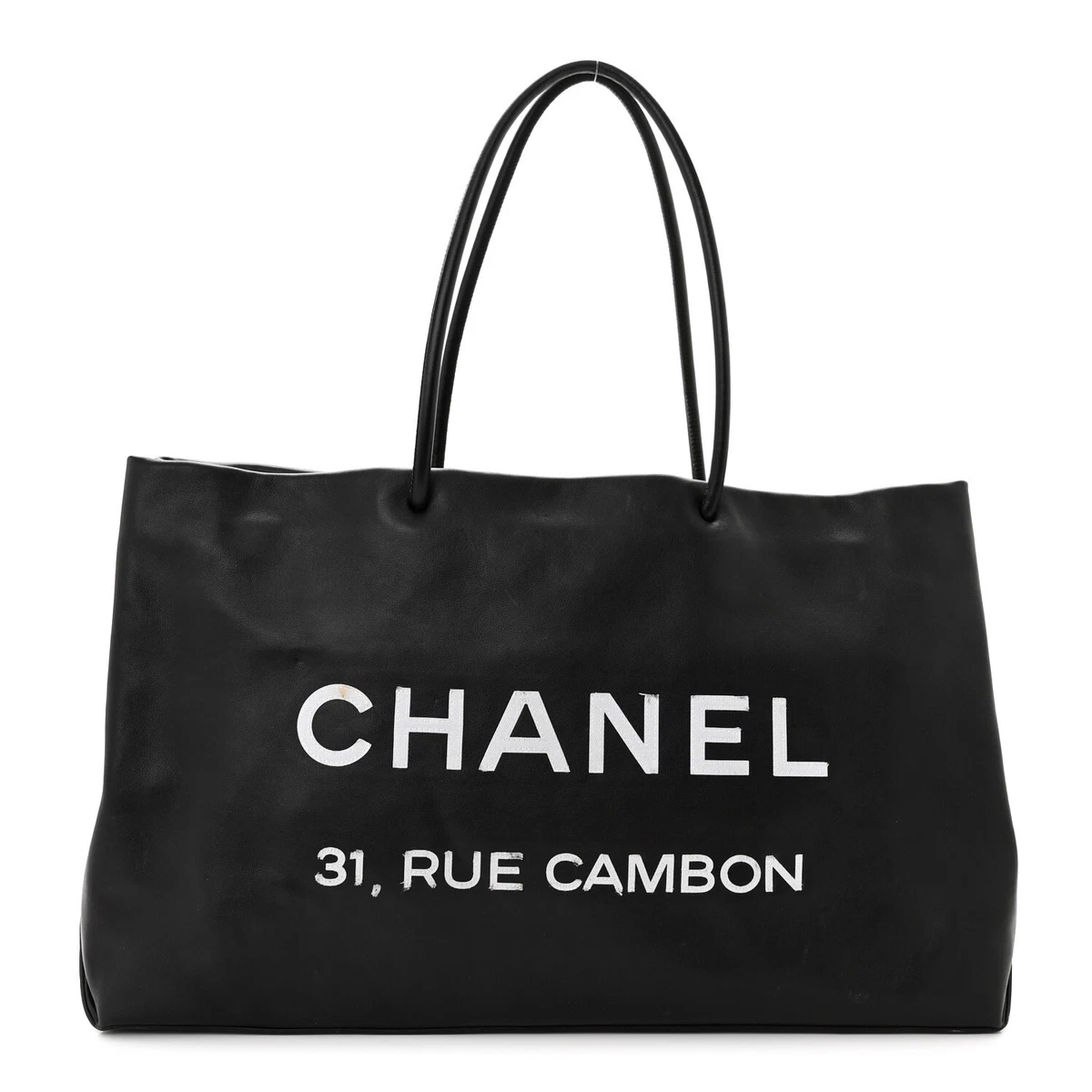 CHANEL Calfskin Large Essential 31 Rue Cambon Tote Shopper Shoulder Bag  Black