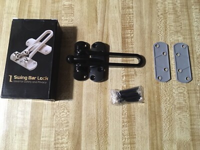 Heavy Duty Swing Bar Lock Black Door Lock Security Latch Guard Clasp