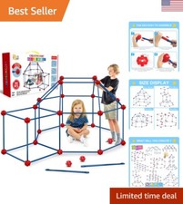 Colorful 100-Piece Fort Building Kit: Ideal Gift for Creative Play - Top Quality