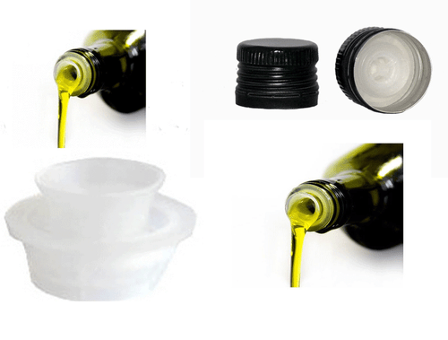 100 Tappi Antipolvere In Gomma TPE Per Beccucci - Versatori Per Olio E Liquori, Con Cordoncino Anti-Smarrimento, Colore Nero - 2