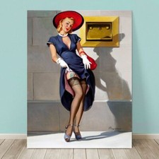 VINTAGE Pin-up Girl CANVAS PRINT Gil Elvgren  8x10" Money in Stocking