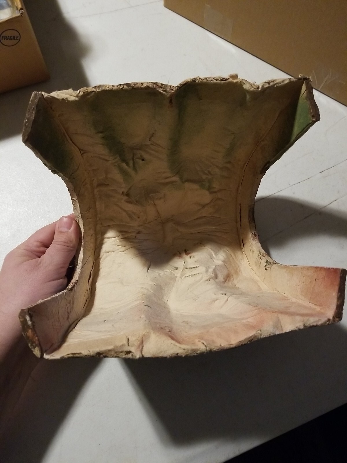 Vintage Paper Mache Model Train Railroad Mountain Tunnel 9" Long, 6.75