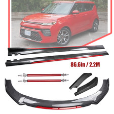 For Kia Soul 2010-2022 Front Bumper Lip Spoiler Side Skirt Carbon Fiber Bod Kit