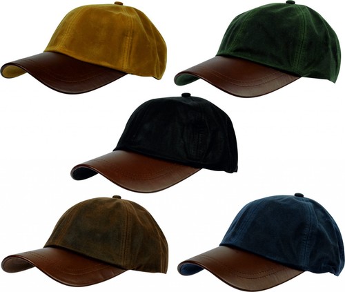 Mens Wax Baseball Cap Leather 