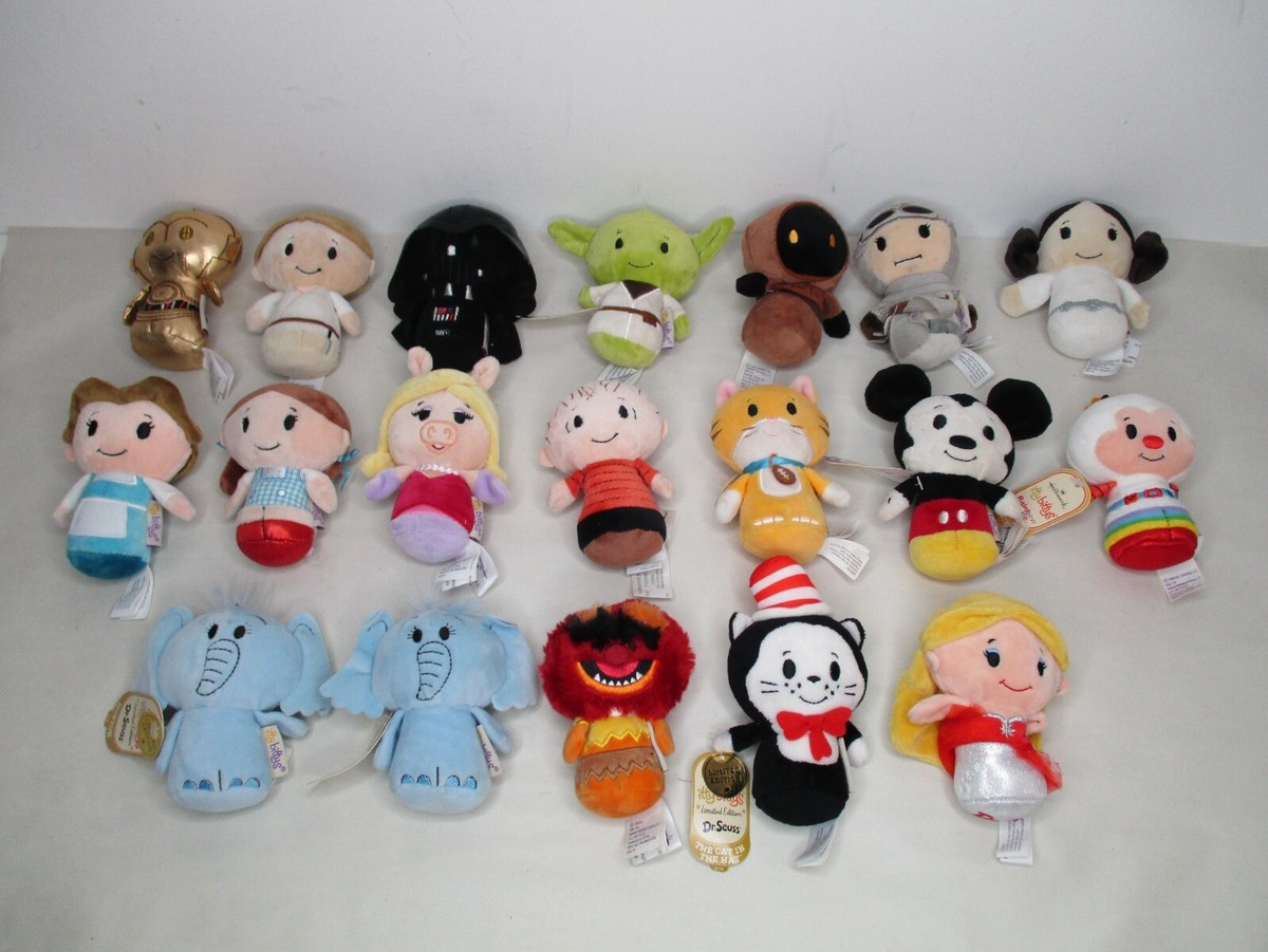 HALLMARK ITTY BITTYS PLUSH COLLECTION LOT OF 19 STAR WARS, DISNEY