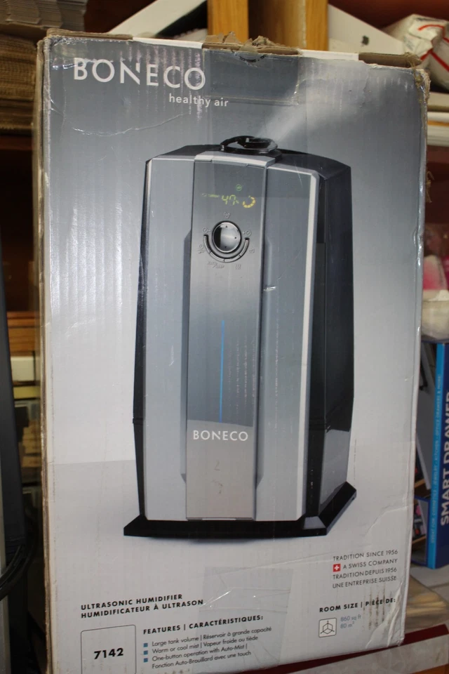 BONECO 7142 Ultrasonic Warm or Cool Mist Humidifier - Black/Gray/Silver - Image 2 of 4