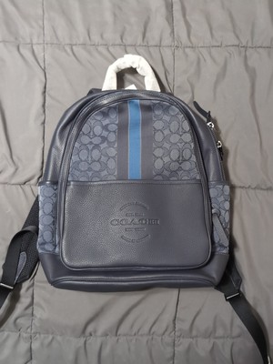 Coach Thompson Backpack - Signature Jacquard - Varsity Stripe - C5389 - NWT