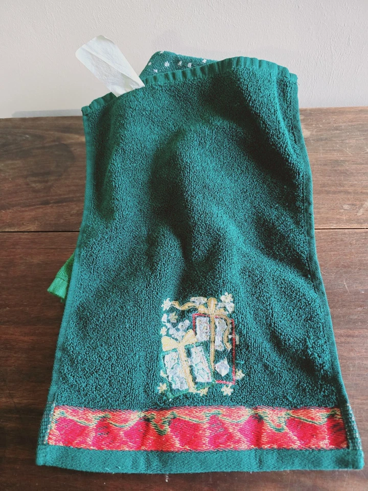 Lote De Colección De 5 Toallas De Mano De Baño Decoración Vacacional Navidad Verde Papá Noel Foto 3 de 4