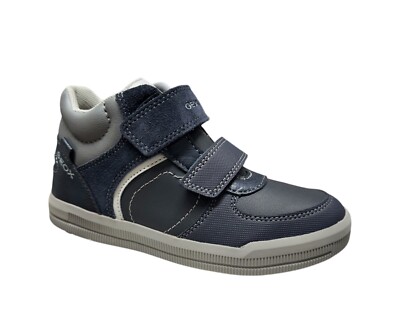 Geox Arzach High Ripp Sneaker blau und grau Leder Kinder SALE