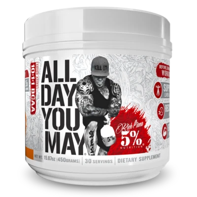 Rich Piana 5% Nutrition All Day You May 450gm *BCAA,EAA, Joint & Liver support *