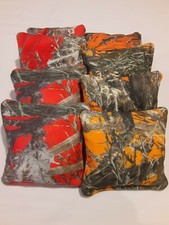 8 Cornhole Bag Set Corn Hole Camouflage True Timber Camo Red and Orange