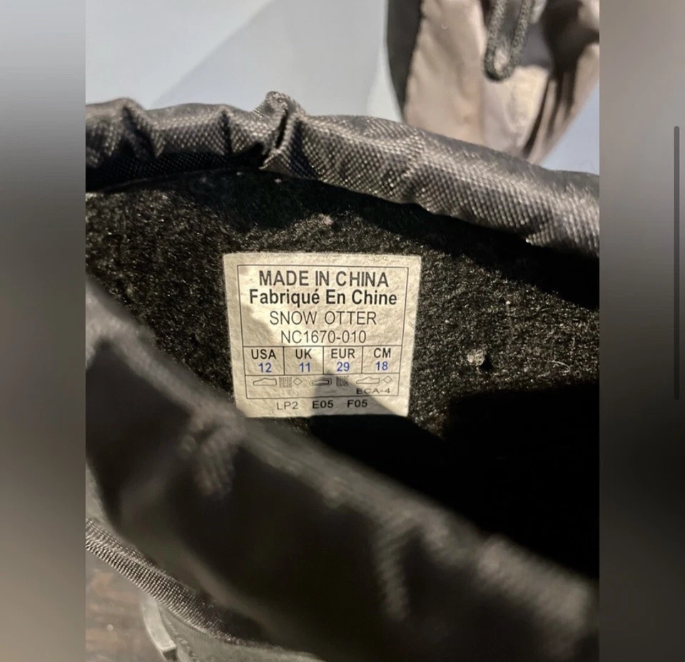 Botas de nieve negras Sorel para niños talla 12 inserciones de lana Foto 4 de 4