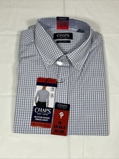 Chaps Regular Fit Button-Down Dress Shirt, Blue, Men's Medium 15-15.5 32/33 NEW