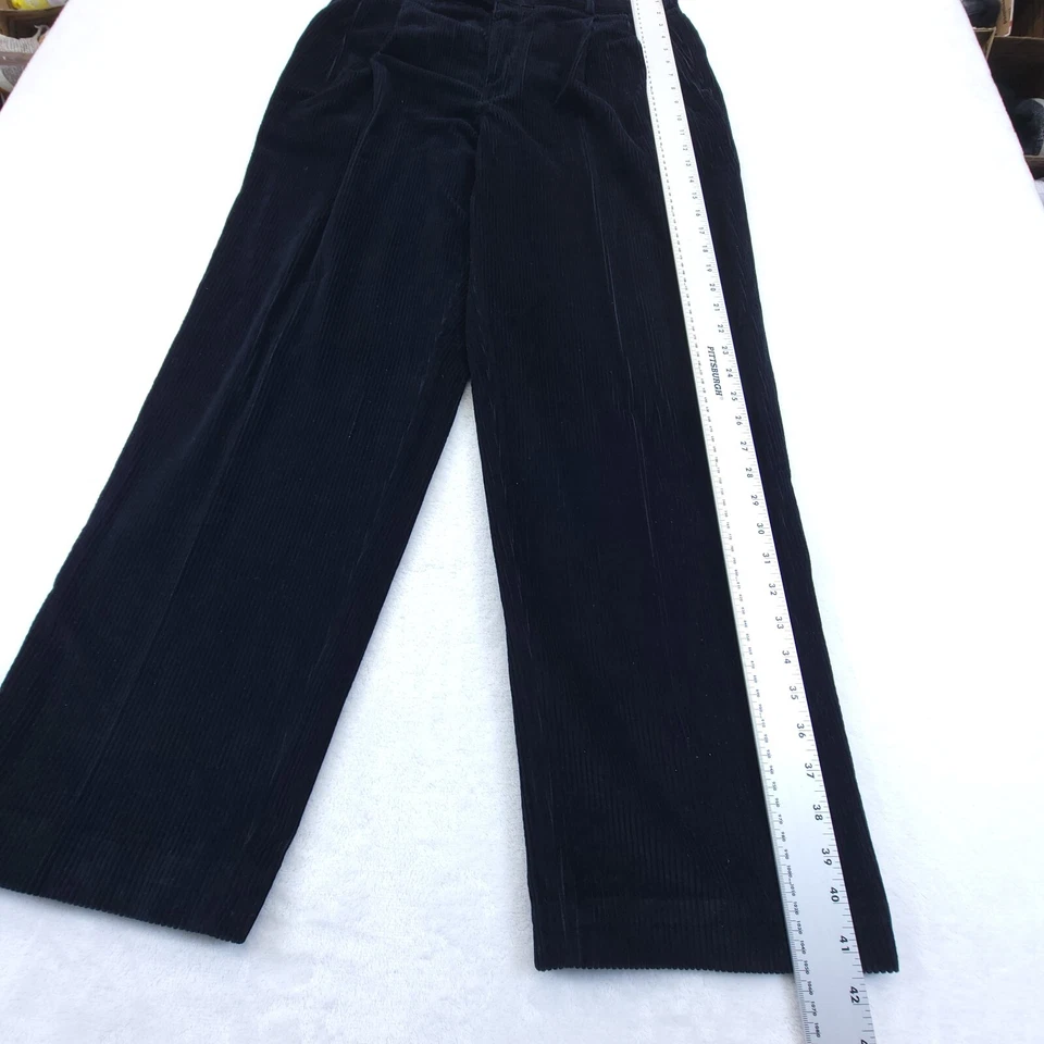 Calça masculina de veludo azul Barry Bricken tamanho 34x29 plissada frontal - Imagem 4 de 4