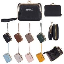 Women Coin Purse Change Wallet Small Leather Zipper Card Holder Keychain Wallets
