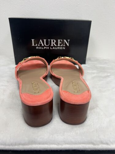 Lauren Ralph Lauren Women Platform Slide Sandals Roxanne Size US 8B Coral Pink - Picture 5 of 8