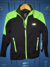 Youth XS 4/5 Champion Duo Dry Black W/ Green Strips Athletic Jacket