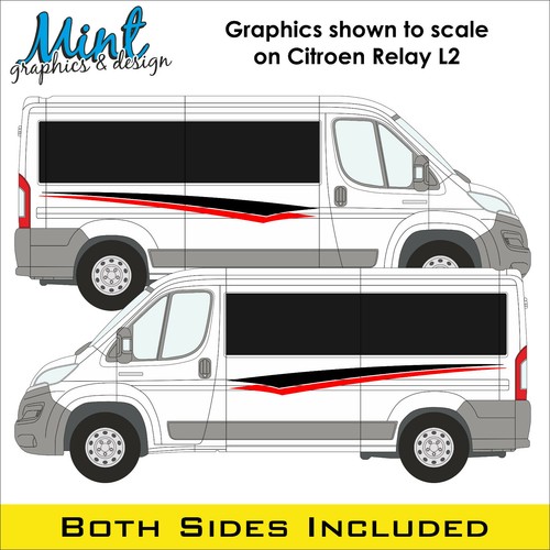 L2 CITROEN RELAY MOTORHOME CAMPER VAN STRIPES GRAPHICS DECALS ANY COLOUR 006 - Picture 3 of 4