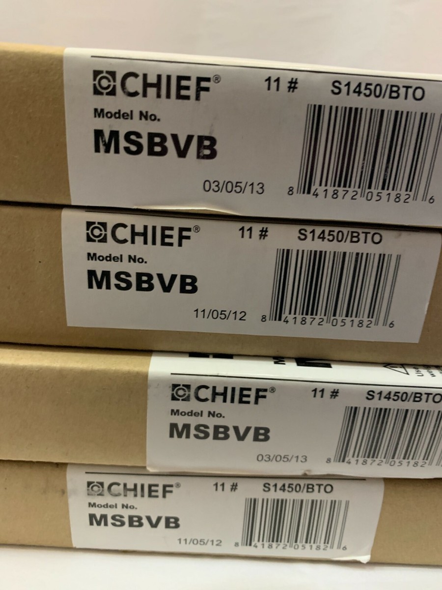 LOT OF 4 - Chief MSBVB Series Interface Bracket, Black S1450/BTO