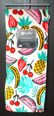 NEW Luv Betsey Johnson 50''x70'' Throw Blanket Strawberry Banana Cherry Pineapple