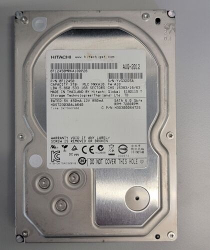 Hitachi 3TB 3.5 inch Hard Drive 7200rpm - Picture 1 of 7