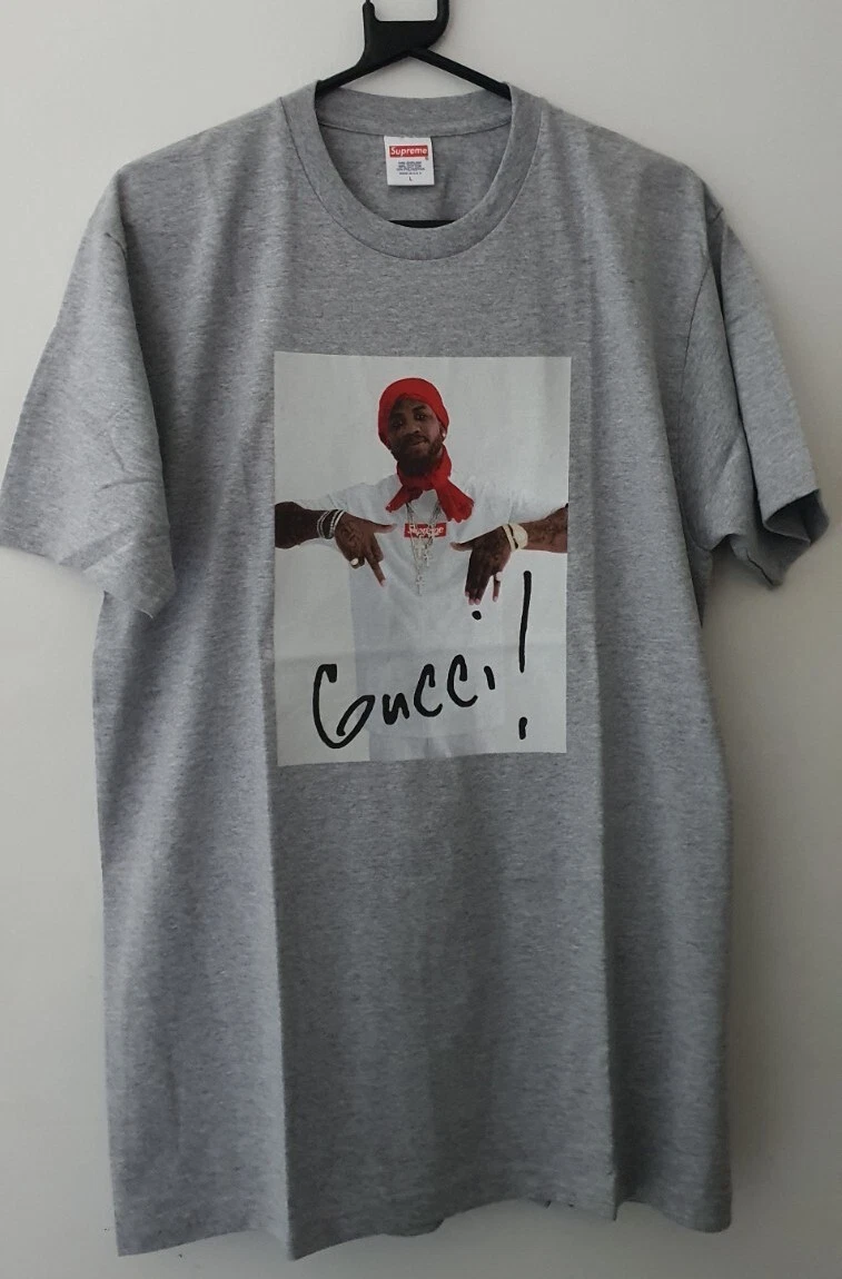 FW16 Supreme x Gucci Mane Photo Heather Grey Tee size L Large T