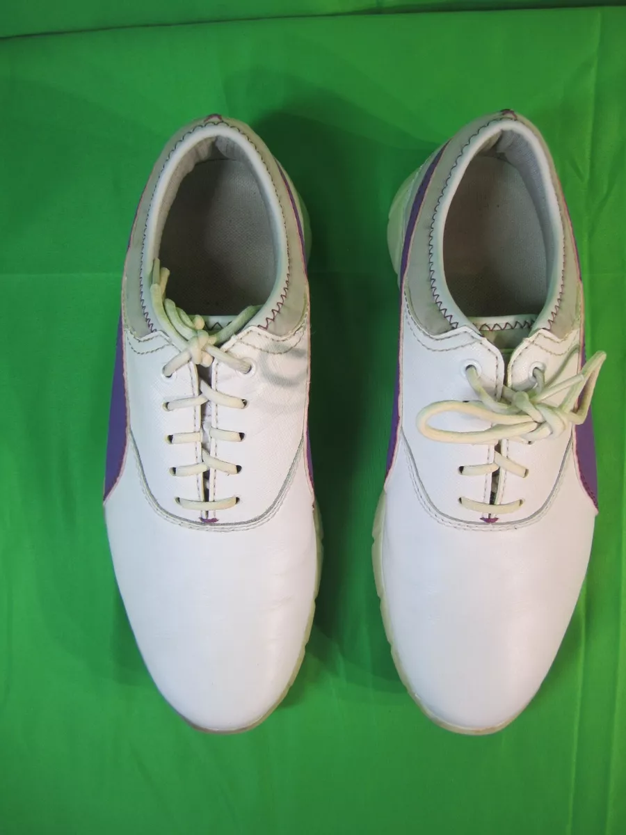 Puma Ignite Golf Shoes Womens Size 7 White Low Top Lace Up Leather Sneakers