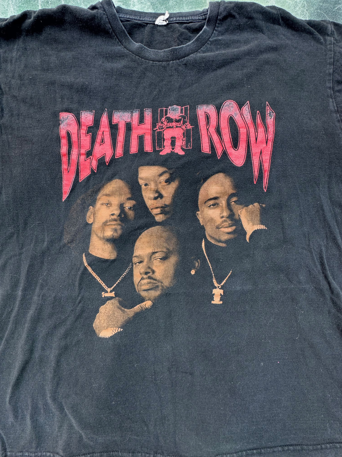 FILA T shirt uomo vintage Death Row Records (Tupac Snoop Dogg Dr Dre Suge) taglia 2XL