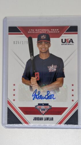 2020 PANINI STARS & STRIPES JORDAN LAWLAR 2021 # 1 DP DIAMONDBACKS AUTO SP /179