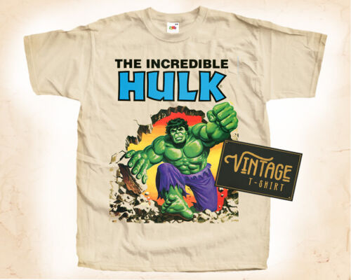 The Incredible Hulk T SHIRT Tee Movie Poster Vintage Natural sizes S to 5XL - Afbeelding 1 van 2