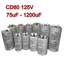 125V AC MOTOR STARTING CAPACITOR CD60  Screw Termi  75uF-1200uF