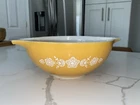 Pyrex VTG Butterfly Gold Pattern 4 Qt. Bowl Mix Serving Handles 13x10 #444 Read