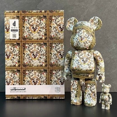 MEDICOM TOY - Bearbrick MUCH IN LOVE 100％ &amp; 400％ Medicom Monsta X 100% 400% Bearbrick Figure Set black