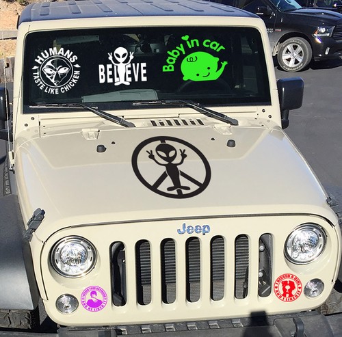 Aliens Peace Circle Round UFO Roswell Space area 51 sticker decal - Picture 6 of 12