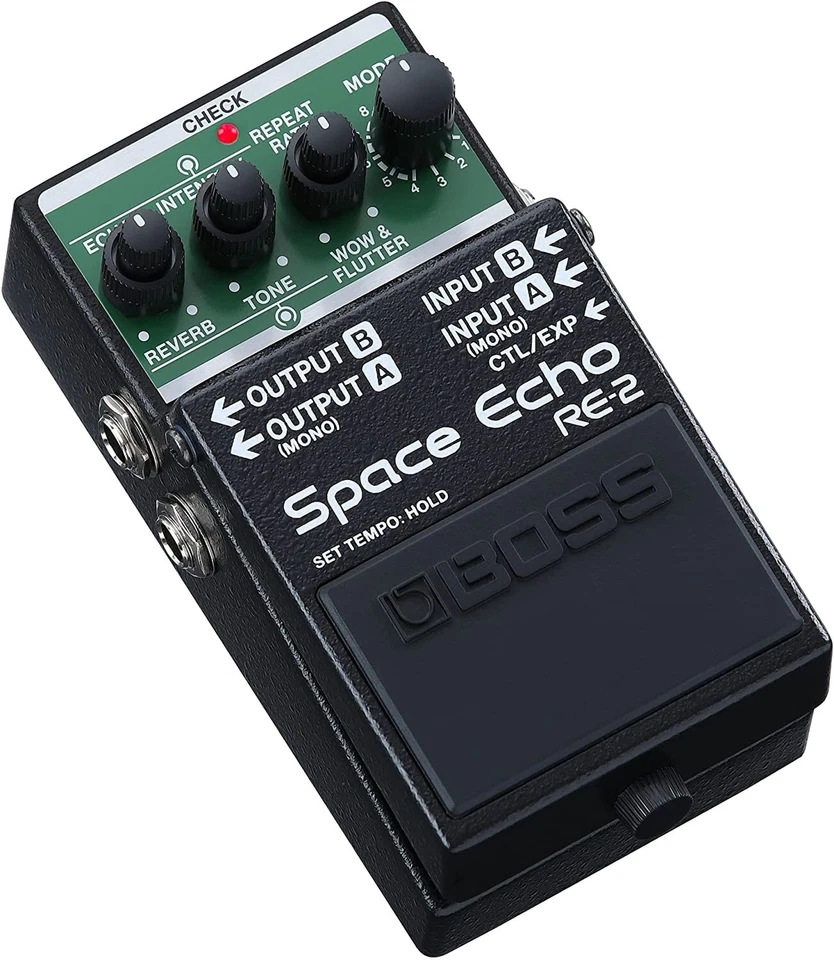 Pedal de efeitos de guitarra elétrica compacto Boss RE-2 Space Echo novo em folha com CAIXA - Imagem 2 de 4