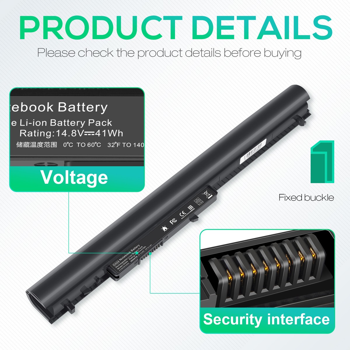 Batteria Laptop HP OA04 - 38Wh/2600mAh, 14.8V, Per HP 240/250 Batteria Laptop HP OA04 - 38Wh/2600mAh, 14.8V, Per HP 240/250