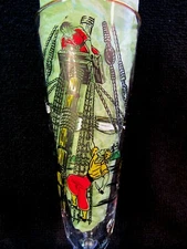 Libbey Treasure Island Tall Pilsner Beer Glass Set of Two (2) Vintage Pirate