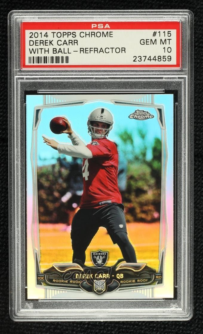 2014 Topps Chrome Refractor Derek Carr #115 PSA 10 GEM MT i8r