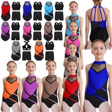 Kids Girls Set With Vest Outfit Workout Suit Dance Strappy Back 3-Piece Ballet