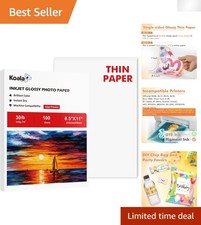 Koala 8.5x11 Glossy Inkjet Paper - 100 Sheets, Fast Dry, Perfect for Crafts