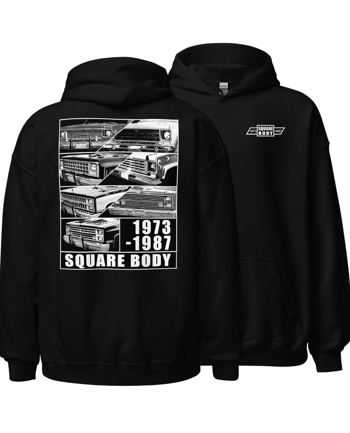 Square Body Hoodie, Mens C10 Sweatshirt, Squarebody Truck Pullover Jacket, 2XL