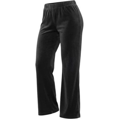 Pantalones de salón Forever 21 de terciopelo negro de pierna ancha para mujer cintura elástica media Y2K - Imagen 1 de 4