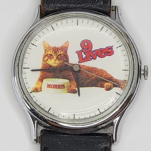 Vintage 9 Lives Morris the Cat Watch Works! pet food working