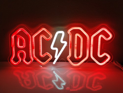 Neon LED Sign AC/DC Band Music Art Design LED Decor For Office Game ...