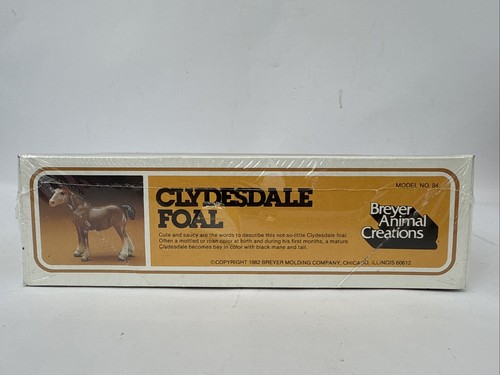 Puledro vintage Breyer Animal Creations Clydesdale n. 84 nuovo sigillato 1982 7 1/2” nuovo con scatola - Foto 9 di 16