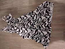 Nine West Black White Geometric Sleeveless Belted Long A-Line Dress Size L