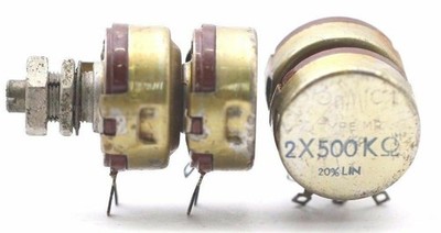 POTENTIOMETER OHMIC 500K + 500K 20% LIN OHNE EIN/AUS NOS 1ST. CA304U10F290617